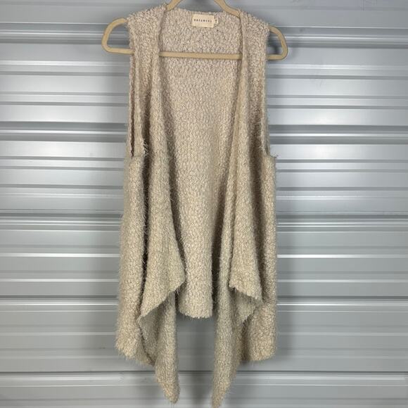 Dreamers Cream Asymmetrical Tank Top Cardigan - Picture 1 of 8